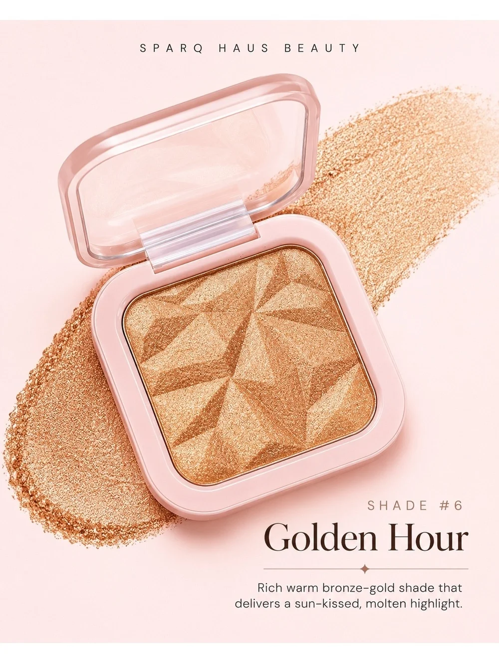 Sparq Haus Beauty Highlight Pressed Powder - Golden Hour Shade